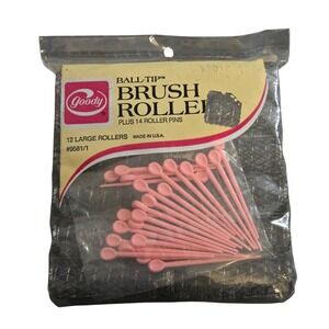 Vintage Goody Ball Tip Brush Rollers 12 Large 14 Roller Pins Hair Styling 1977